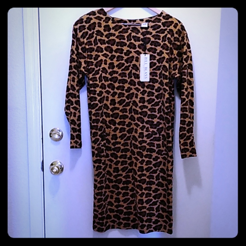 Vintage Bill Blass Leopard Print Dress Size M